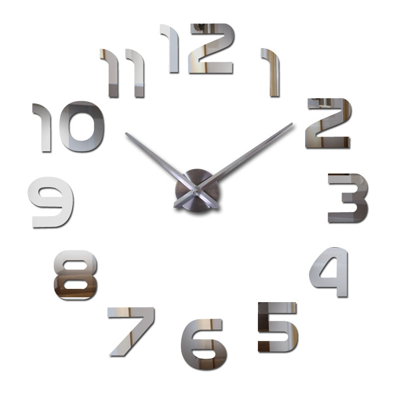 Creative Large DIY Acrylic Mirror Wall Clock (Nordic Style)
