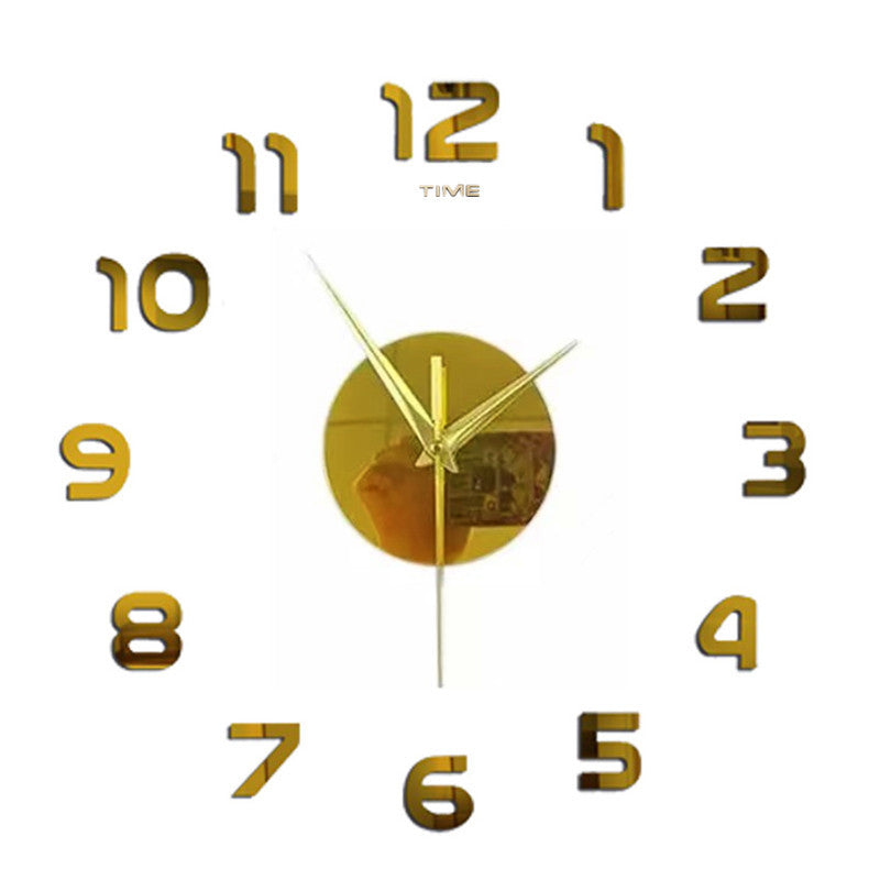 Creative Large DIY Acrylic Mirror Wall Clock (Nordic Style)
